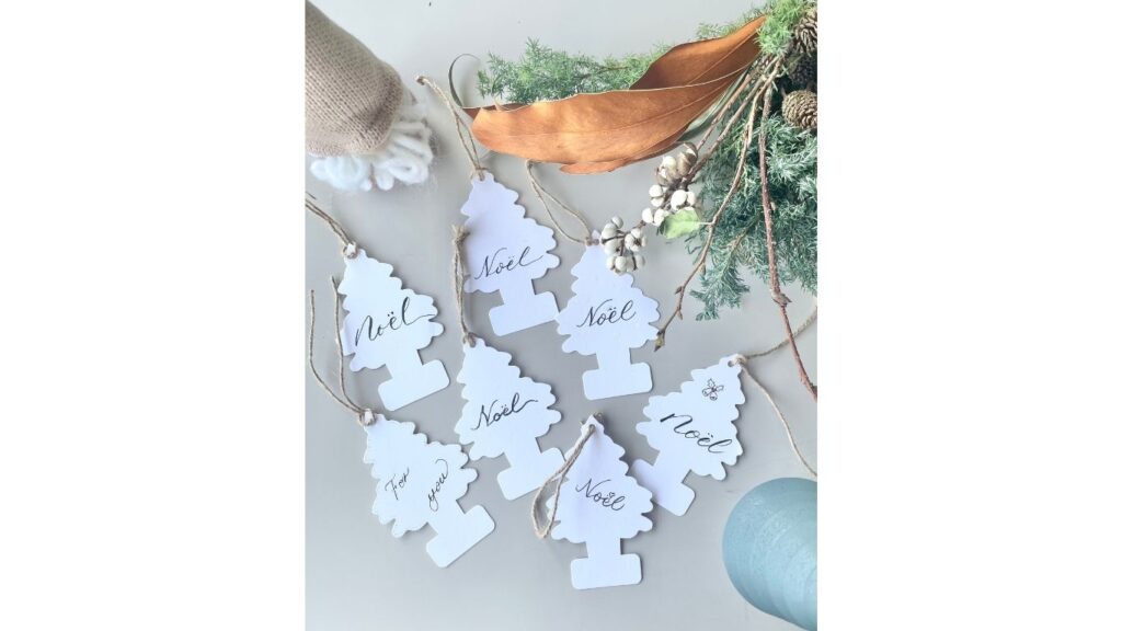 カリグラフィーで書いたクリスマスカード